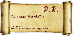 Pirnaga Rabán névjegykártya